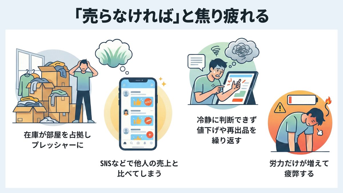 「売らなければ」と焦り疲れてしまう人の画像