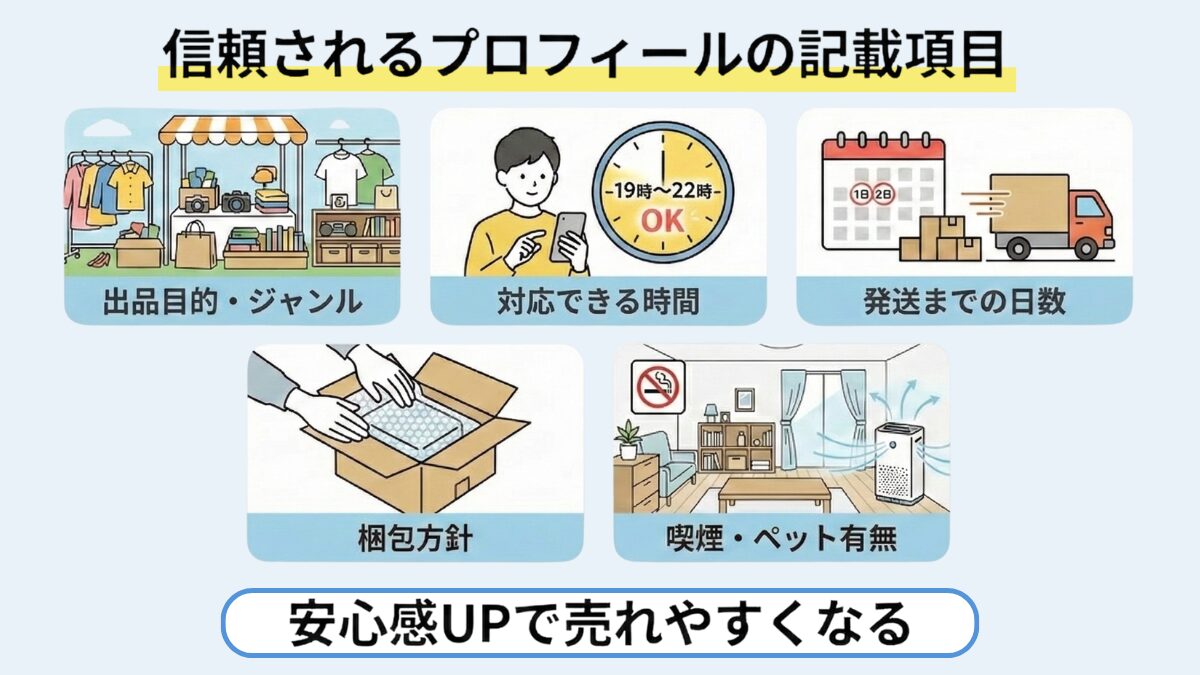 信頼されるプロフィールの記載項目