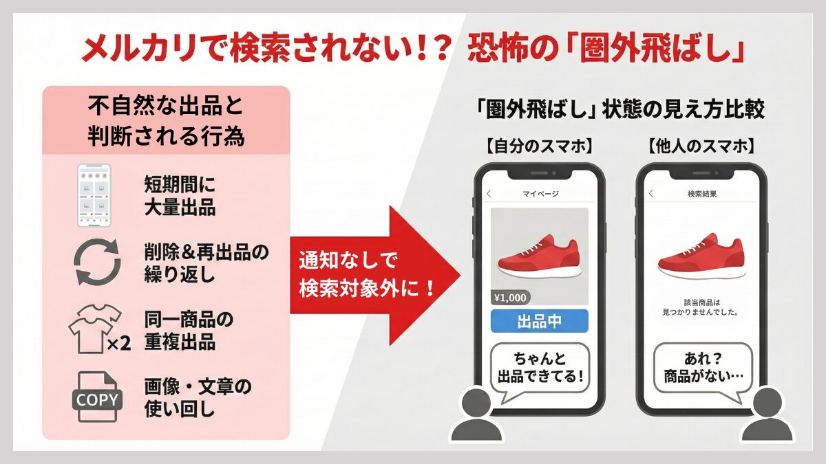 メルカリで検索されない圏外飛ばし