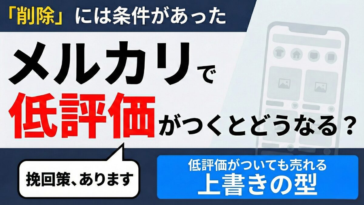 メルカリで低評価をつけられたらどうなる？消せるのか対策まで解説