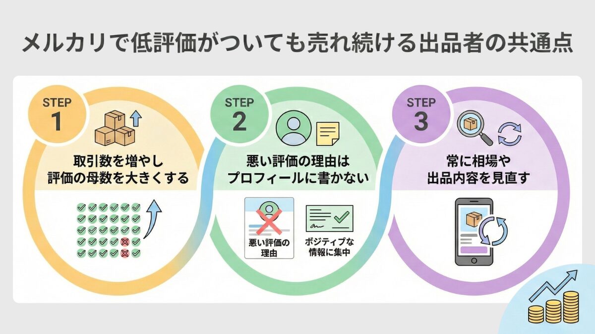 メルカリで低評価がついても売れ続ける出品者の共通点
