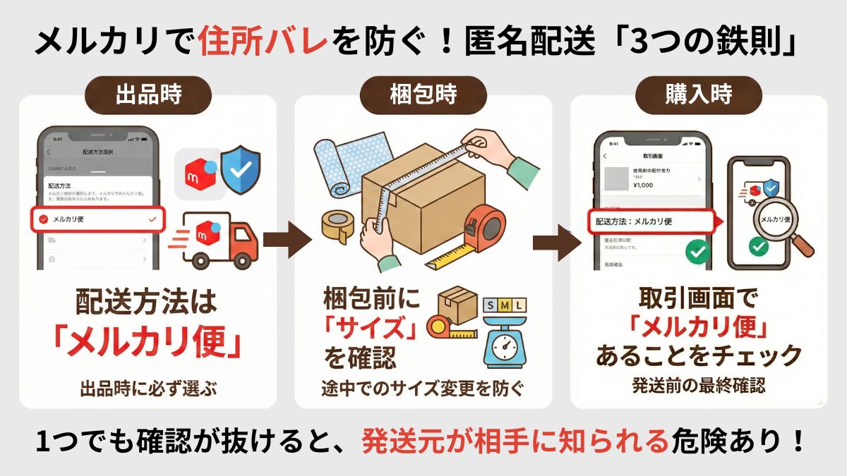メルカリで住所バレを防ぐ！匿名配送3つの鉄則