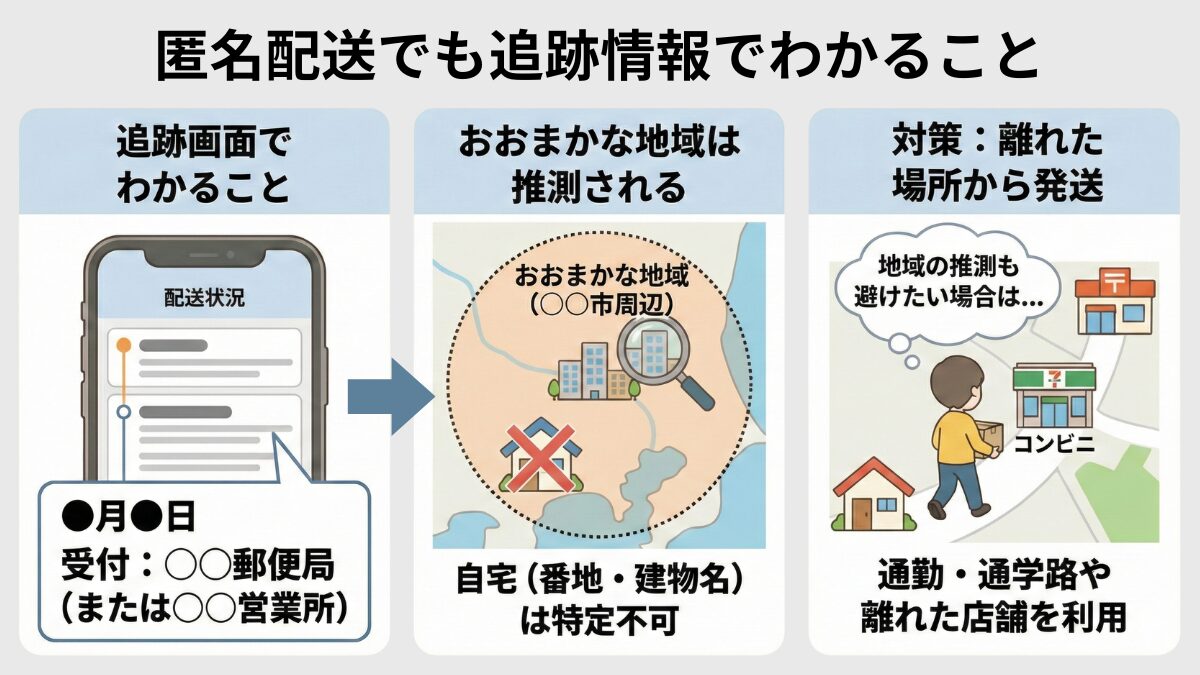 匿名配送でも追跡情報でわかること